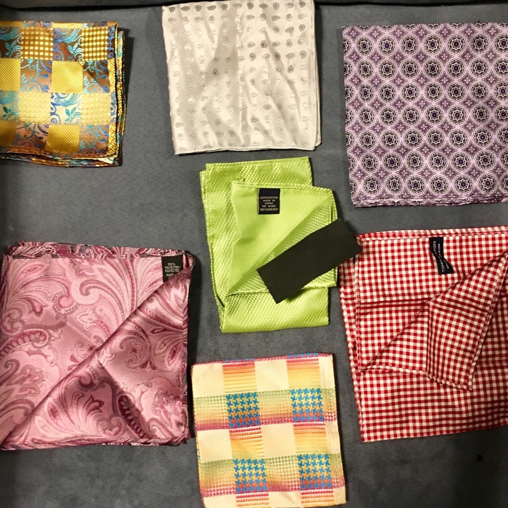 A week’s worth of new or almost new pocket squares